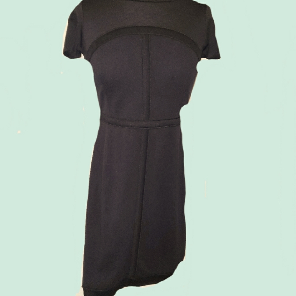 5/35 NEW ANN TAYLOR PETITE 6 FITTED DRESS BLACK